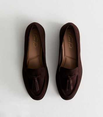 Brown Suedette Tassel Loafers