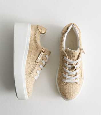 Off White Boucle Flatform Trainers