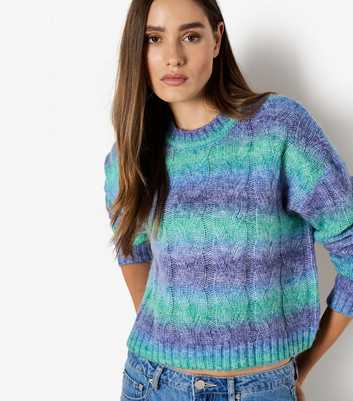 Apricot Blue Cable Knit Boxy Jumper