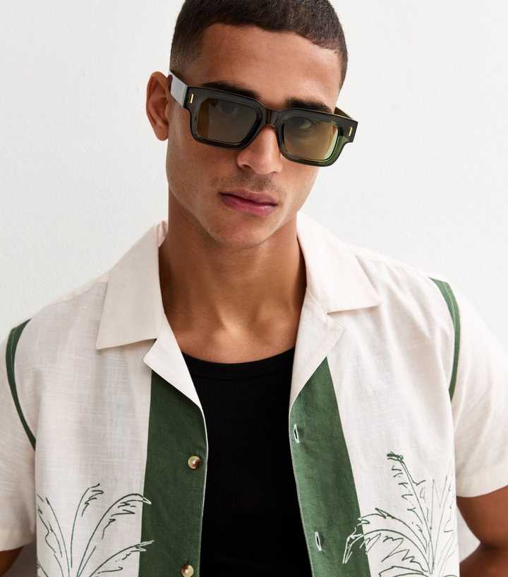 Green Rectangular Sunglasses