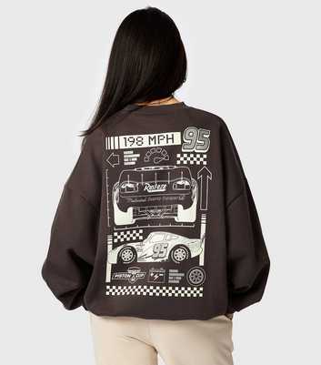 Skinnydip Charcoal Black Disney Cars Oversized Sweatshirt 