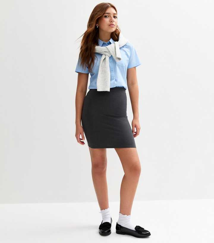Girls Grey Tube School Skirt