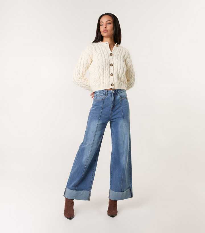 Blue Vanilla Blue Raised Seam Wide Leg Jeans