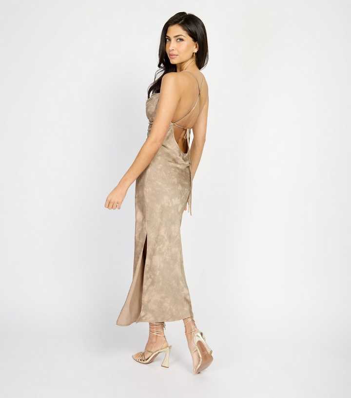 low back brown dress Lioness