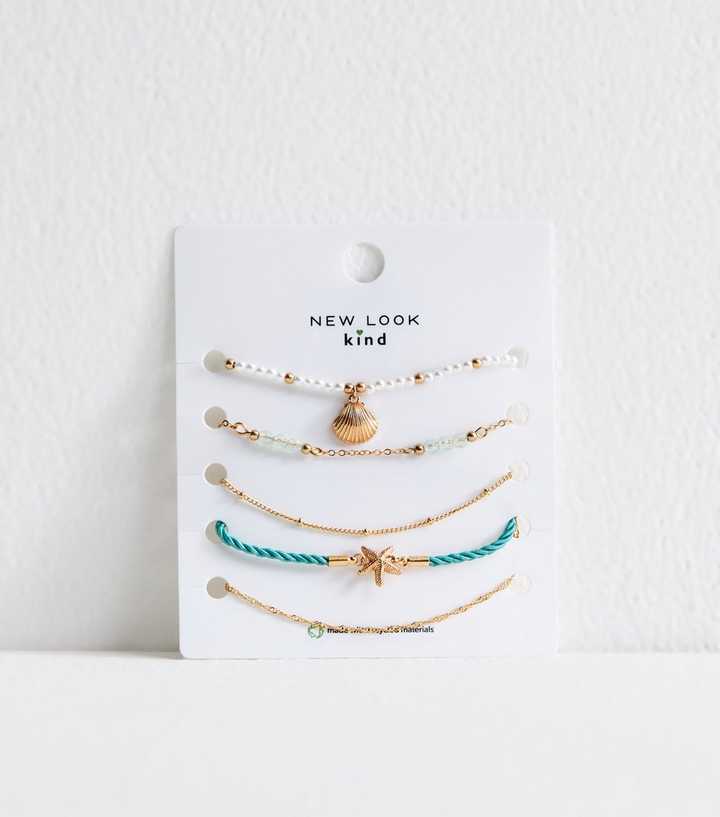 Pack of 5 Beaded Shell Bracelets