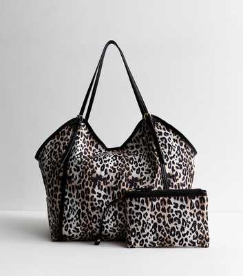 Brown Animal Print Tote Bag