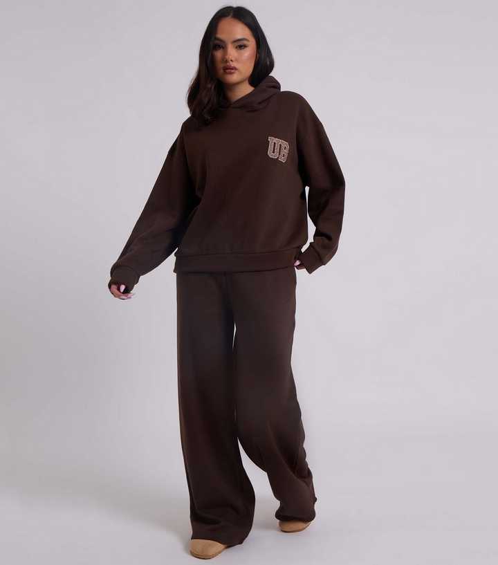 Urban Bliss Brown Logo Oversized Hoodie