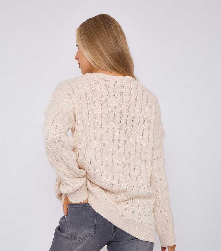 Beige Oversize Jumpers Ladies Oversized Sweater Ladies Cable Knit