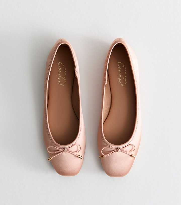 Pink Satin Ballet Flats