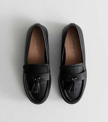 Black Faux Leather Tasselled Brogue Loafers