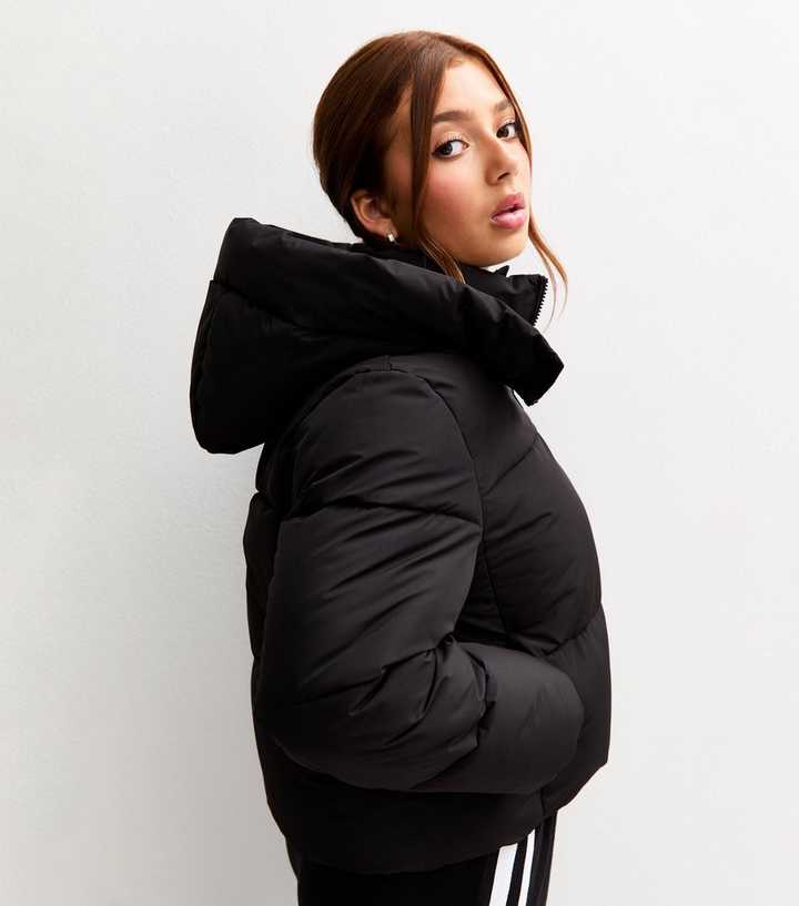 Girls Black Oversized Padded Jacket