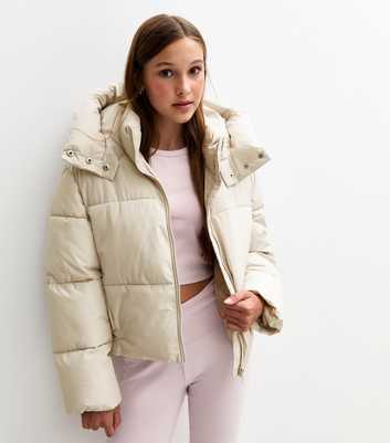Girls Off White Oversized Padded Jacket