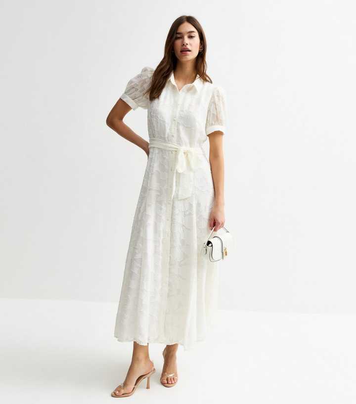 new look white shirt dress OW Collection Ella Shirt Dress in White