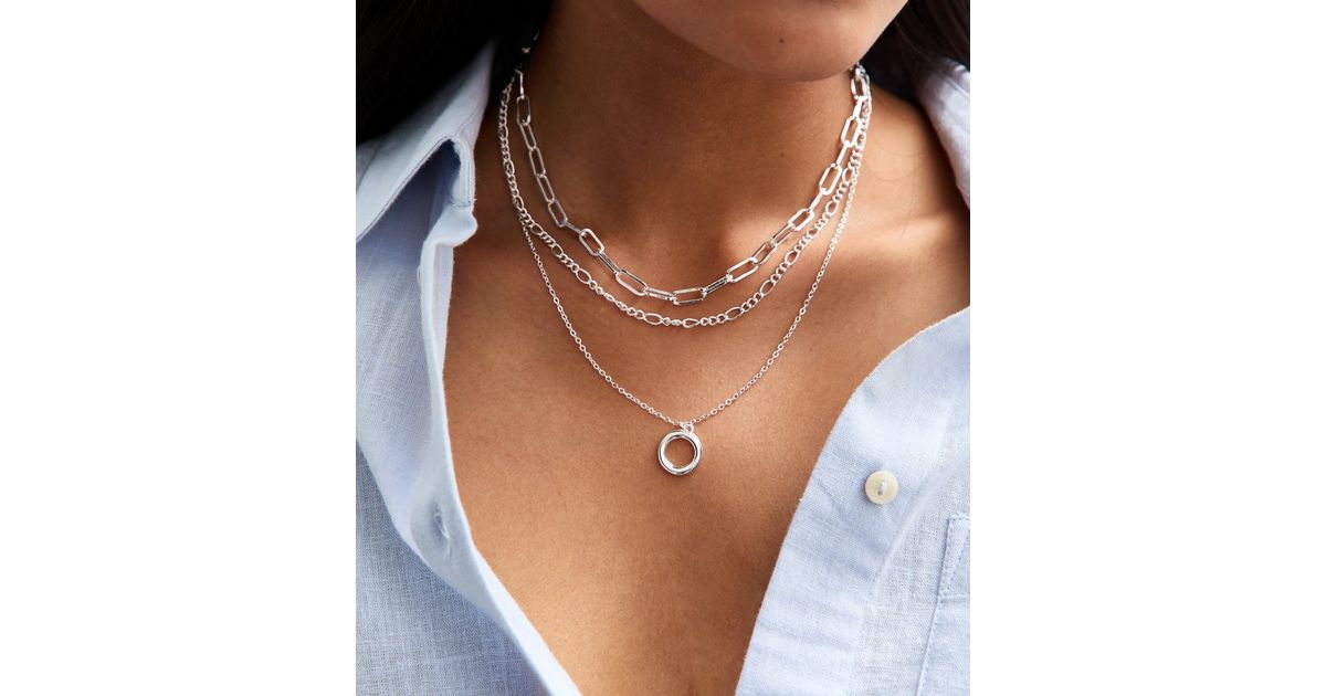 Necklace Multi Circle Chain Waterproof