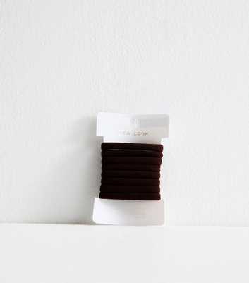 Brown Pack of 8 Towelling Hair Bands