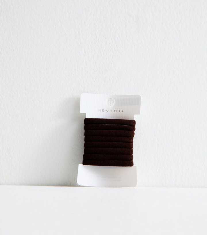 Brown Pack of 8 Towelling Hair Bands