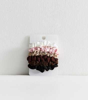 Pack of 6 Multicoloured Satin Mini Scrunchies