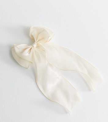 Cream Organza Bow Hair Clip
