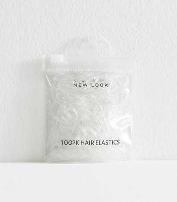 Transparent Pack of 100 Elastic Hair Bands