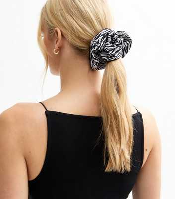 Black Zebra Print Scrunchie