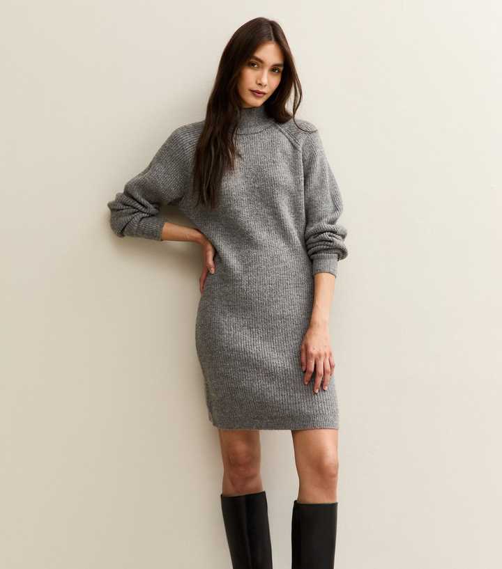 slim fit dress slacks Women's Sage Soft Warm Knitted Polo High Roll Neck Slim Fit Long Sleeve  Wrap Midi Jumper Dress with Side Slits and Belt Ladies Sweater/ Bodycon  Pullover Cute Ribbed Solid Knit/ Elegant Formal