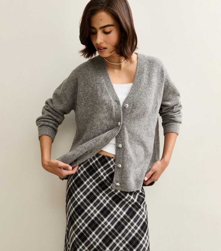 Grey Oversized Boyfriend Cardigan