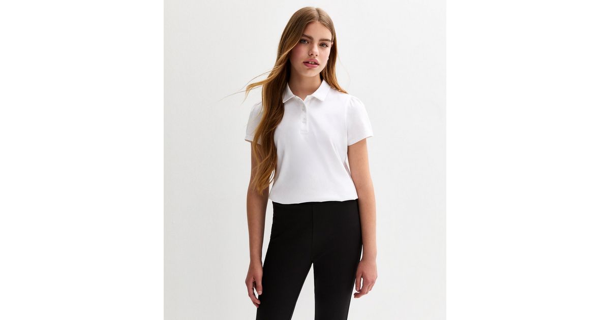 Girls White Short Sleeve School Polo Shirt New Look girls-white-short-sleeve-school-polo-shirt-new-look