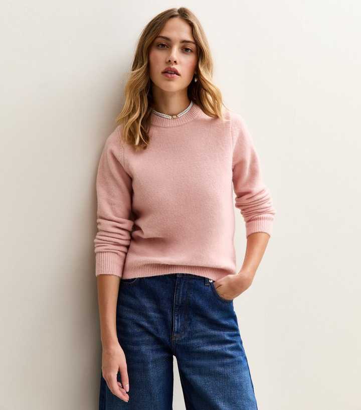 Ella Neck Detail Jumper In Pink main image 1