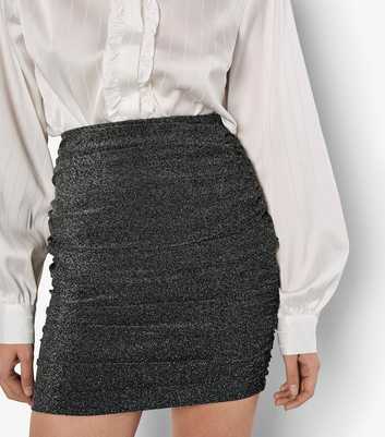 Apricot Silver Ruched Mini Skirt