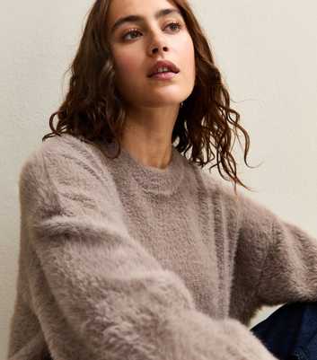 Mink Fluffy Knit Relaxed Fit Jumper