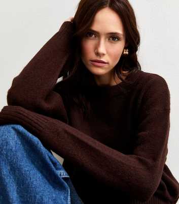 Dark Brown Crew Neck Jumper
