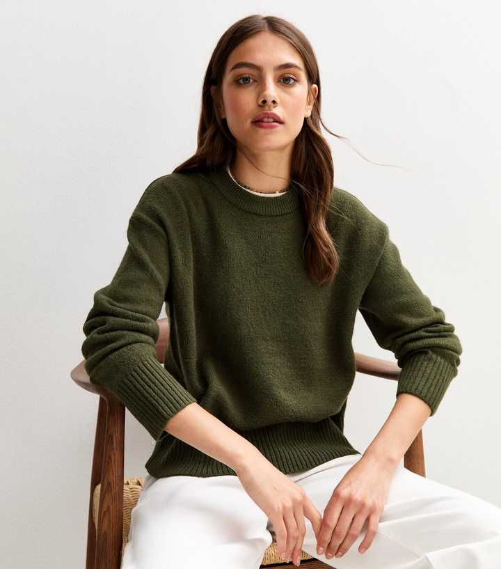 Dark Green Crew Neck Jumper | New Look