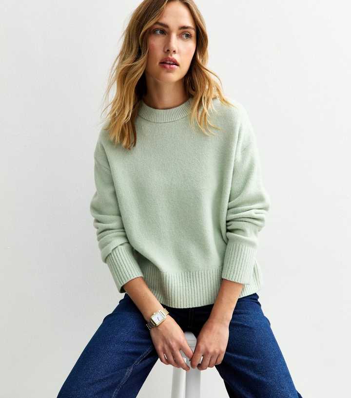 Mint Green Crew Neck Jumper