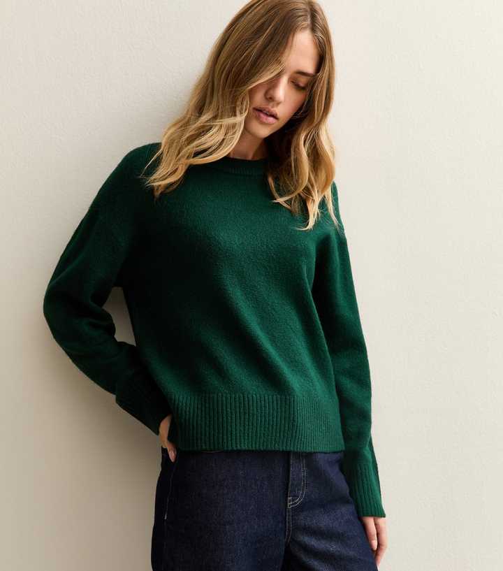 Dark Green Crew Neck Jumper