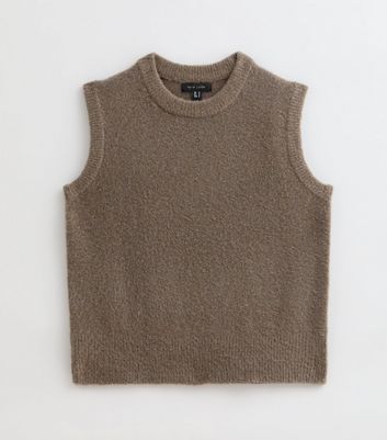 Brown Crew Neck Knit Vest | New Look