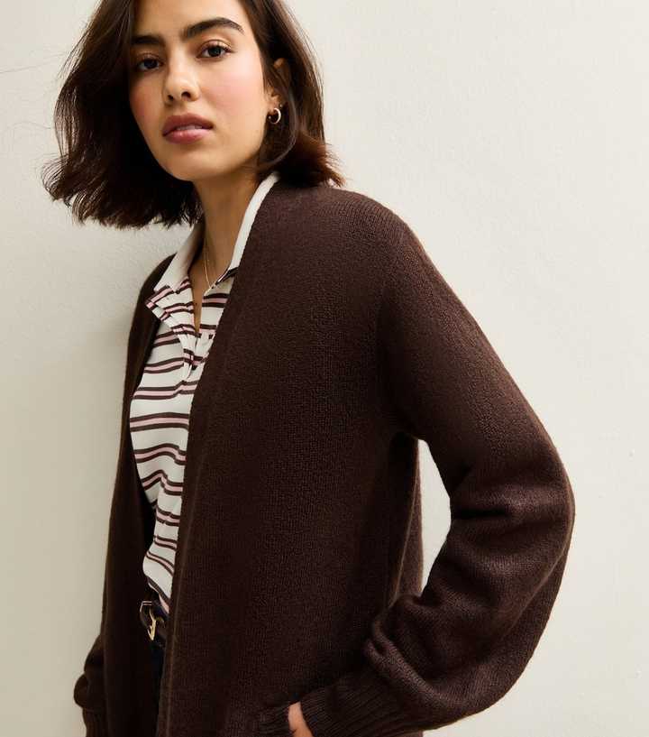 brown cardigan for dress Tracy Studio RED LONG SLEEVE TRAPEZOID NECKLINE BODYCON FULL DRESS main image 1