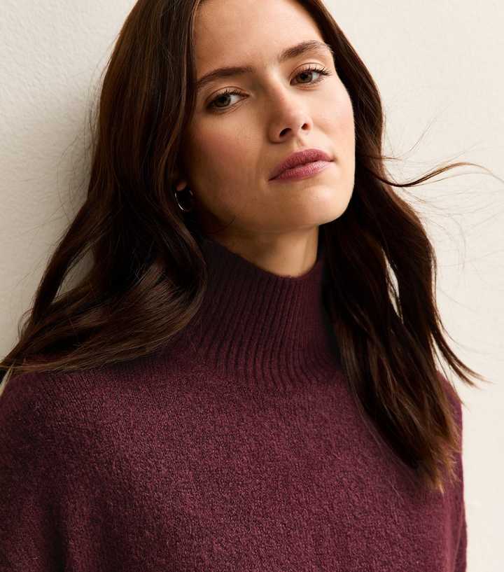 burgundy jumper dress uk Burgundy Off-Shoulder Long Sleeve Midi Jumper Dress