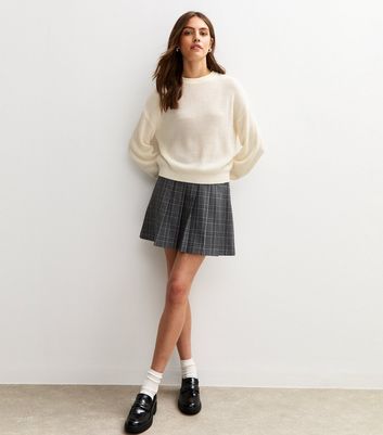 Off White Ribbed Crew Neck Knit Jumper | New Look