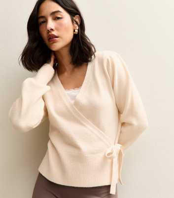 Cream Puff Sleeve Wrap Jumper