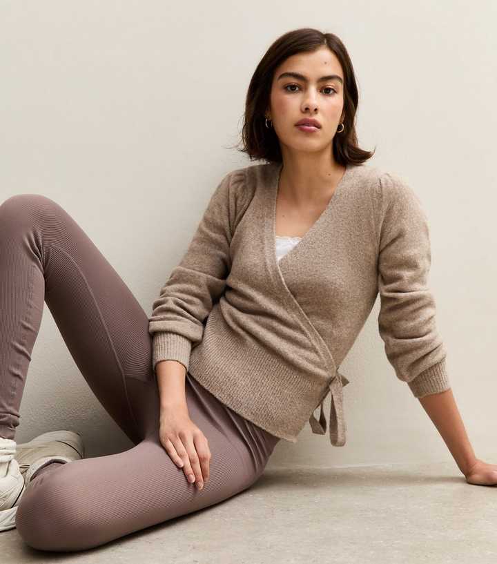 Mink Puff Sleeve Wrap Jumper