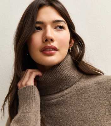 Dark Mink Roll Neck Jumper