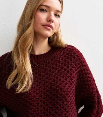 Burgundy Stitch Knit Jumper