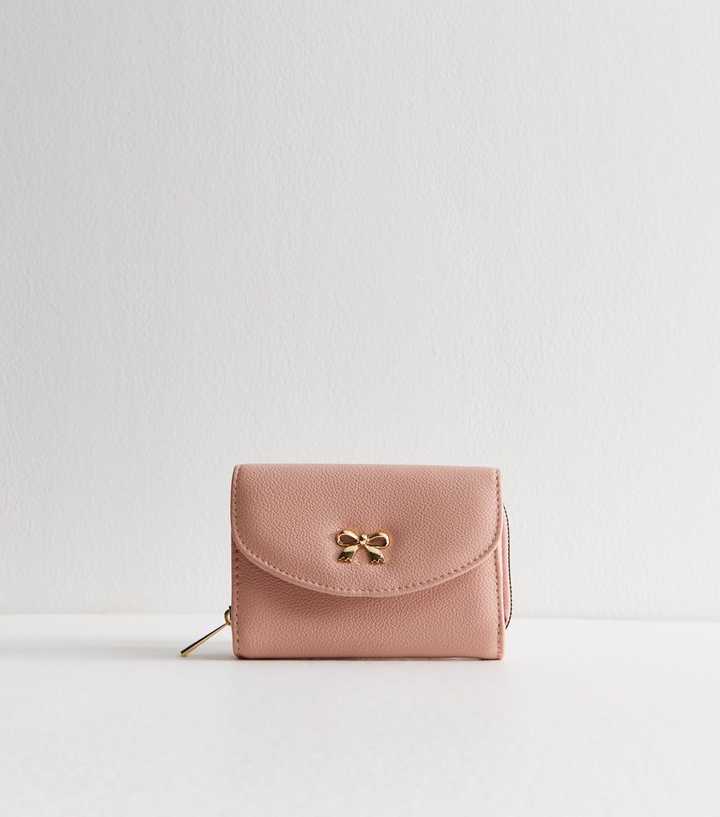Pink Faux Leather Bow Purse