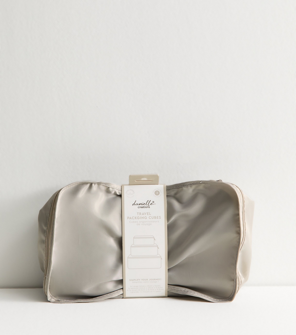 Creations Pack of 3 Grey Packing Cubes Danielle New Look
