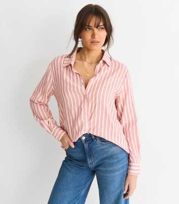 Gini London Pink Striped Oversized Shirt