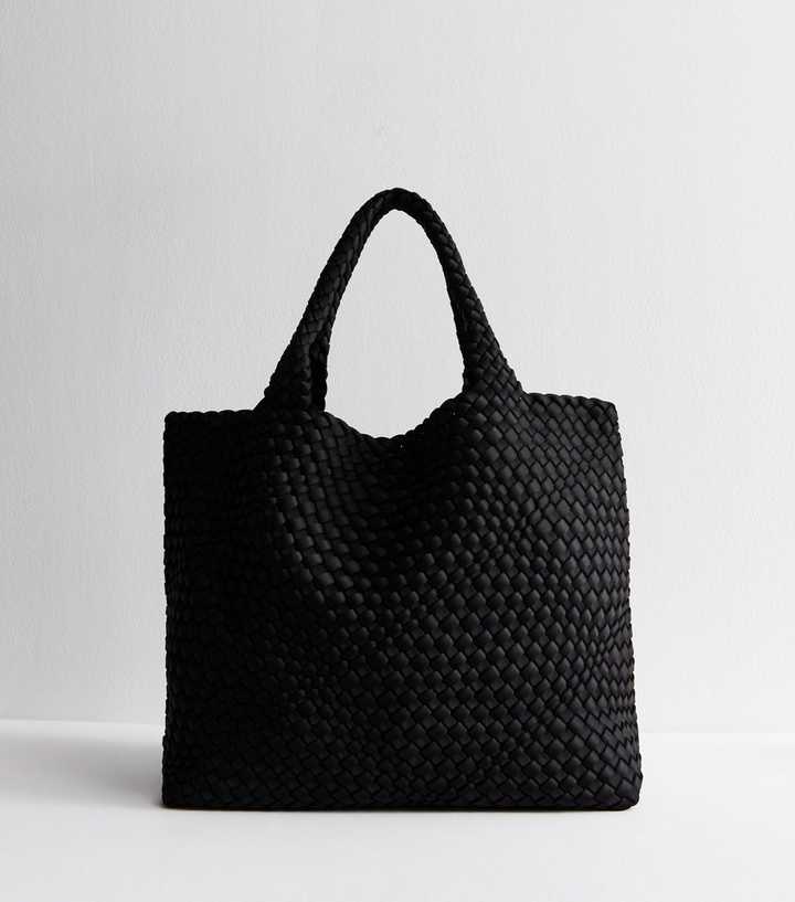 Black Woven Tote Bag