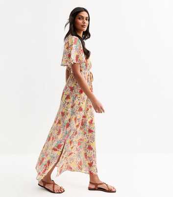 Gini London Pink Floral Print Chiffon Midi Dress