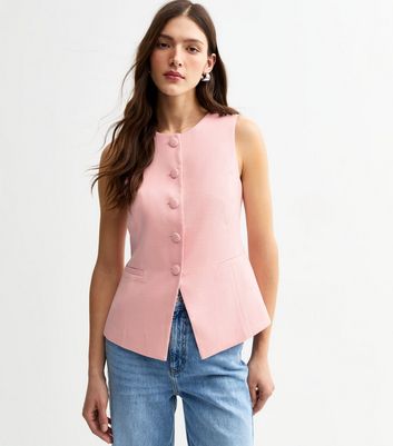 アウターその他 PINKO Woman Waistcoat Pink 103025A1PP N96 Double-breasted waistcoat colour pink | Liu Jo