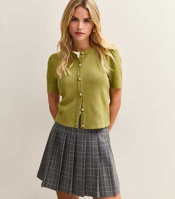 Petite Green Short Sleeve Cardigan