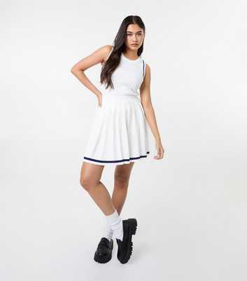 Pink Vanilla White Pleated Mini Dress